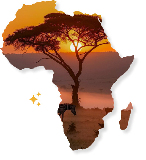 Africa Map Sunset
